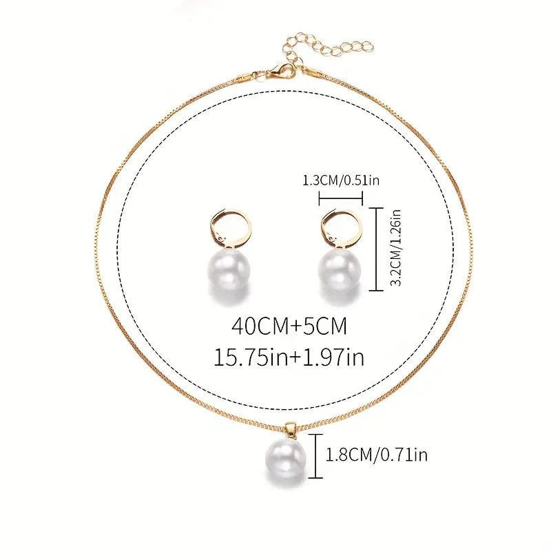 Golden Grace smyckesset med pärlor | Guld