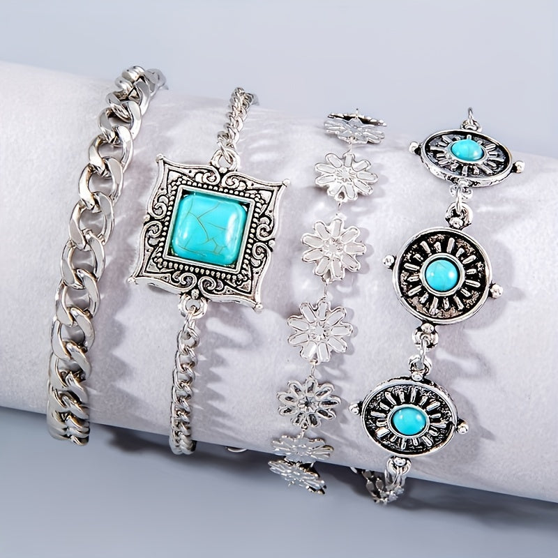 Sky Stone Layered-armbandsset | Vitguld