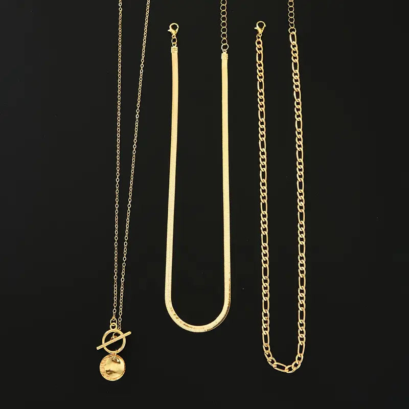 Savira Textured Coin Layered-halsband | Guld