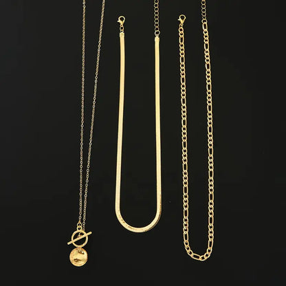 Savira Textured Coin Layered-halsband | Guld