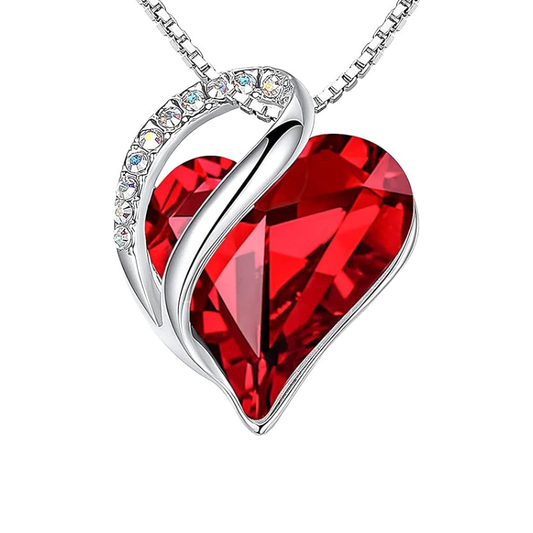 Halsband med Infinity Heart-rubin | Vitguld