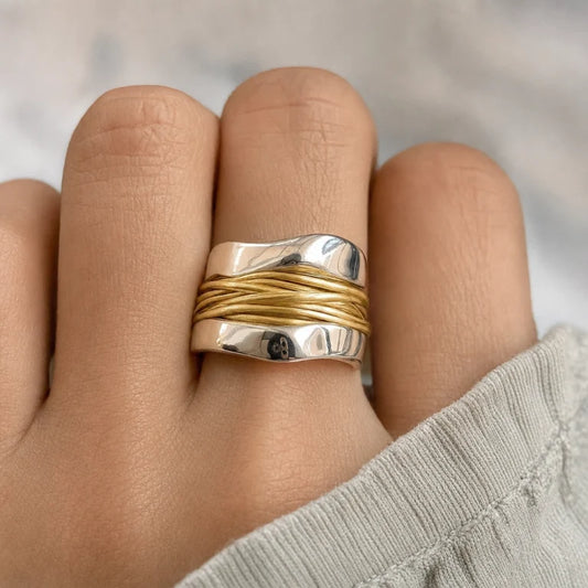 Silvergold Tether-ring | Blandat guld