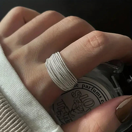 Moonveil Layers-ring | Vitguld