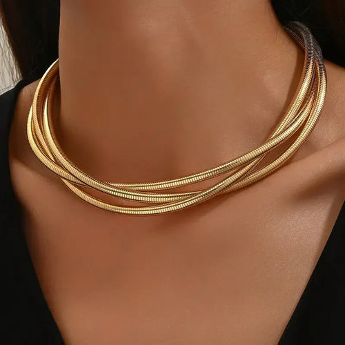 Halsband i tre lager - Guld