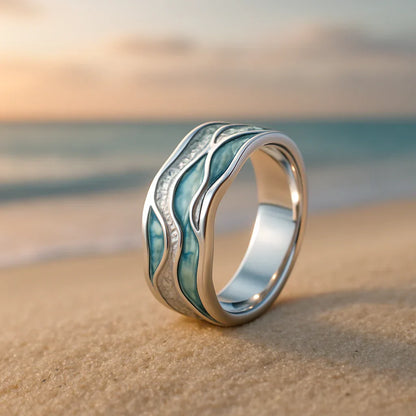 Seasilver Ripple-ring | Vitguld