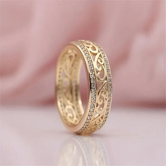 Glänsande ihålig guldring | Guld