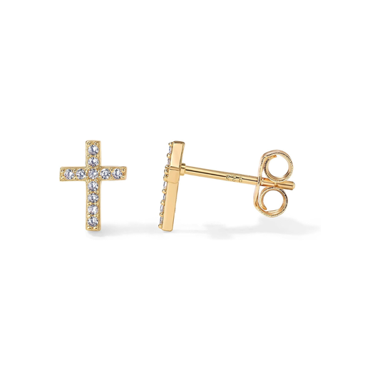 Paved Cross-örhängen | Guld